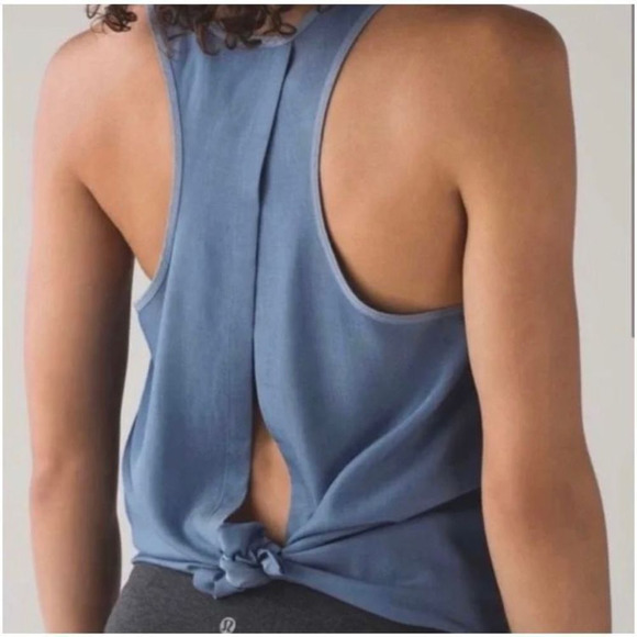 lululemon athletica Tops - Lululemon All Tied Up Tank (Tencel)
Blue Denim Chambray sz 6